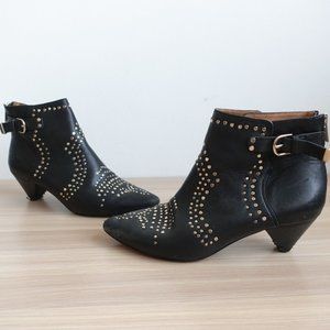 Joie Boots Womens Leather 35 Black Ankle Booties Buckle Studded 5 Bickson‎